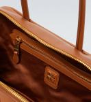 Кожаная сумка-тоут Beau Large Miu Miu, Cognac - фото 4