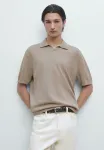 Рубашка-Поло из смешанной ткани Massimo Dutti, Sand - фото