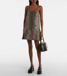 Мини-платье из денима с леопардовым принтом Ganni, Leopard - фото 2