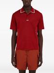 Ferragamo рубашка поло с вышитым логотипом, красный - фото 3
