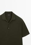 Поло Massimo Dutti SHORT SLEEVE POLO COLLAR, Khaki - фото 7