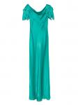 Платье макси из атласа Alberta Ferretti, зеленый - фото