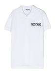 Рубашка поло с вышитым логотипом Moschino Kids, белый - фото