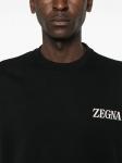 Zegna толстовка с аппликацией логотипа, черный - фото 5