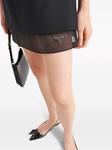 Prada шерстяное платье с логотипом, черный - фото 5