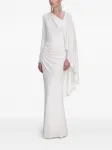Платье макси с драпировкой Self-Portrait, белый - фото 2