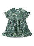 Платье с принтом пейсли ETRO KIDS, зеленый - фото 2