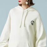 GUCCI Толстовка Women's Ecru с капюшоном Moderate Regular - фото 8