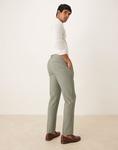 Узкие брюки ASOS DESIGN цвета хаки с запахом - фото 5