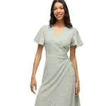 Платье Vila Lovie Wrap short sleeve midi, зеленый - фото 6