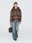 Водоотталкивающая куртка-пуховик Massimo Dutti, коричневый - фото 3
