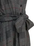 Платье миди в клетку с поясом Samantha Sung, серый - фото 4
