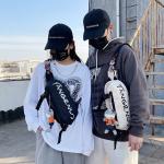 Techson Нейлоновая слинг-сумка обычная унисекс Black/White, White Bag+Cute Cow Charm - фото 9