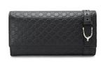 GUCCI Кожаный женский кошелёк чёрный - фото