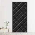 Плотная теплозащитная штора на дверь DQQ, черный - фото