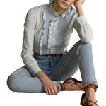 Женская рубашка Polo Ralph Lauren, синий - фото 5