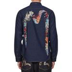 Рубашка мужская джинсовая синяя Evisu, синий - фото 4