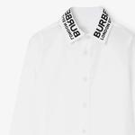 Рубашка детская Burberry с логотипом на воротнике, белый - фото 5