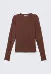 Топ с длинными рукавами Weekday, Rusty Brown - фото 4