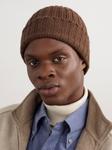 Кашемировая шапка в рубчик THOM SWEENEY, коричневый - фото 2
