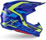 Шлем Alpinestars S-M7 Deed, ECE06/DOT, Blue/Yellow Fluo Glossy - фото 2