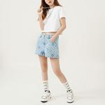 MLB Женские джинсовые шорты светло-голубые - фото 5