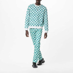 Толстовка LOUIS VUITTON FW21 Grid Round Neck Long Sleeves Couple Style Blue White Colorblock, белый - фото 2