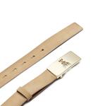 Ремень кожаный Patrizia Pepe с пряжкой-логотипом, бежевый - фото 2