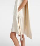 Кокон деконструированное сатиновое мини-платье Toteme, экрю - фото 6