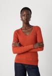 Джемпер GANT CABLE V NECK, Modern Rust/Light Pink - фото 3