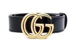GUCCI Кожаный ремень GG Marmont унисекс, Black - фото 4