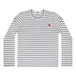 Футболка striped mini logo tee 'grey' Comme Des Garcons Play, белый - фото