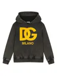 Худи с вышитым логотипом Dolce & Gabbana Kids, серый - фото
