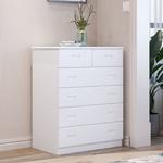 Quanu Комод для спальни из дерева, 5 ящиков, белый - фото 9