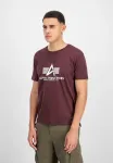 Футболка с принтом Alpha Industries, Deep Maroon - фото