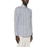 Рубашка с текстурой slub Brunello Cucinelli, синий - фото 6