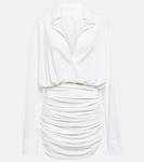 Платье-рубашка с рюшами Norma Kamali, белый - фото