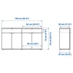 Шкаф с дверцей, белый, 140x37x75 см, VIHALS IKEA - фото 6