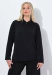 Блуза Ulla Popken ELASTIC HEM LONG SLEEVE , Black - фото