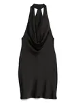 Платье мини с вырезом халтер и драпировкой Norma Kamali, черный - фото