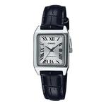 Часы CASIO Leisure Pointer Vintage Leather Squarees Quartzes White Analog, белый - фото