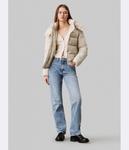 Пуховик женский Calvin Klein Jeans короткий с капюшоном, бежевый - фото 2