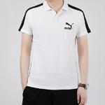 Рубашка поло iconic t7 polo shirt 'white black' Puma, белый - фото 3