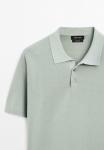 Поло Massimo Dutti LIGHTWEIGHT TEXTURED SHORT SLEEVE, Light Blue/Light Blue - фото 7