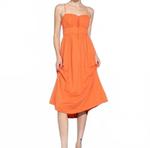 Платье Berkley Open Back в оранжевом цвете LENA - фото