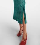 Платье-комбинация в горох в технике деворе Dries Van Noten, Turquoise - фото 5