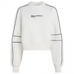 Толстовка Karl Lagerfeld Relaxed Crop Piping, белый - фото