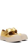 Золотистые кожаные балетки Мэри Джейн Marni - фото 4