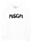 MSGM Kids худи с логотипом, белый - фото