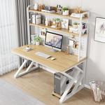 Компьютерный стол Xinmeikai 80x60x170 см с полкой, черная рама + карбон - фото 9